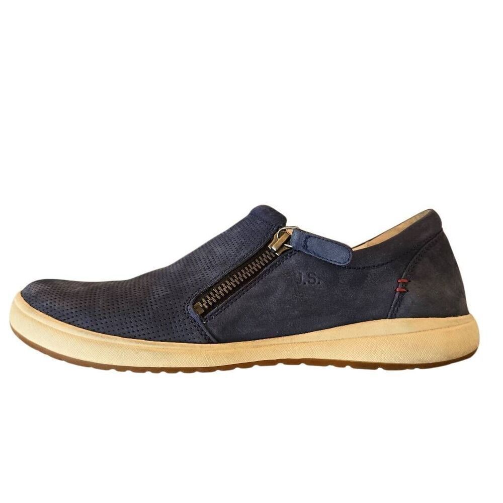 Josef Seibel Womens Caren 22 Blue Suede Leather Slip On Side Zip Comfort Shoe 8